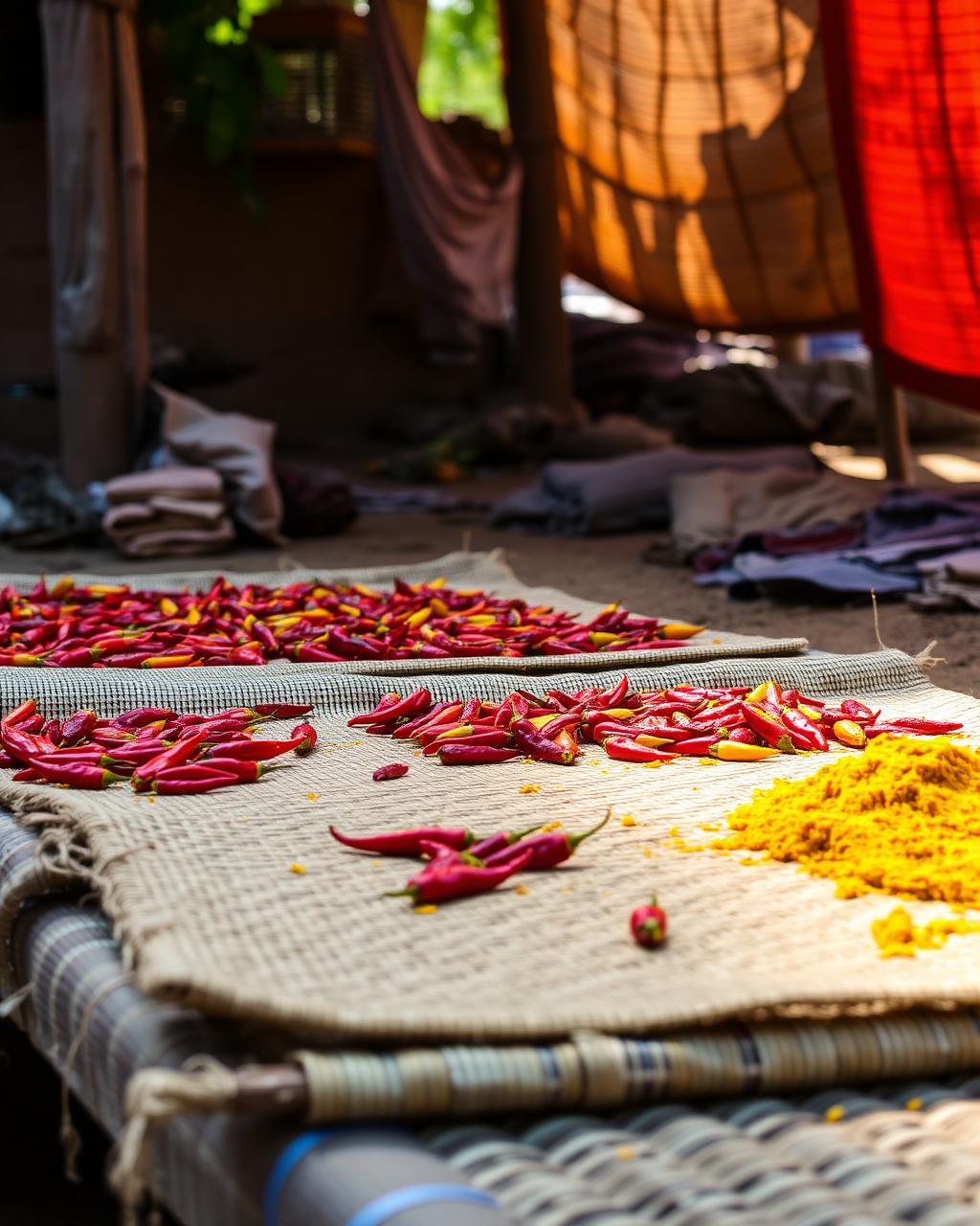 Sun-drying spices